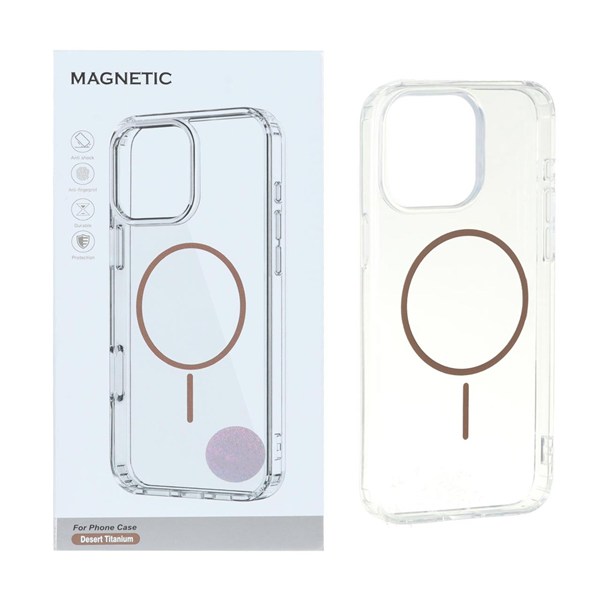 قاب اورجینال Magnetic دور ژله ای MagSafe مدل Apple iPhone 15 Pro Max - صحرایی (پک دار)