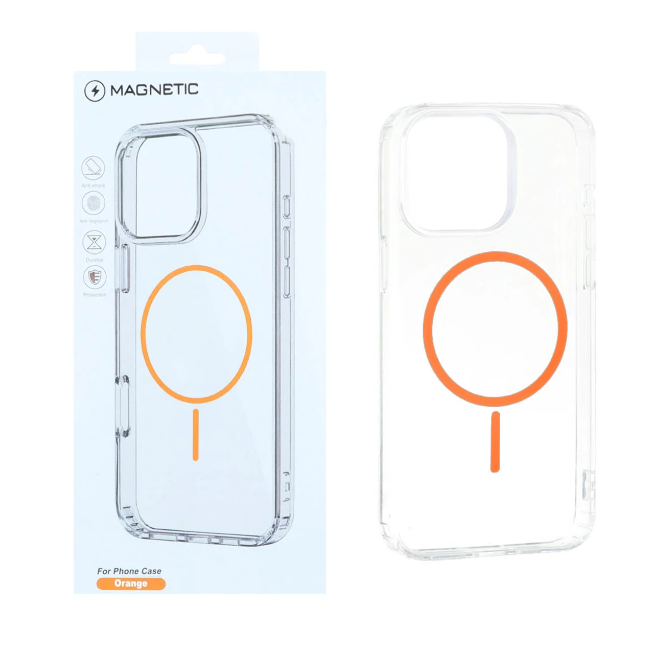 قاب اورجینال Magnetic دور ژله ای MagSafe مدل Apple iPhone 15 Pro Max - نارنجی (پک دار)