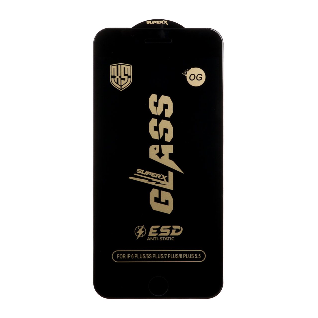 محافظ صفحه نمایش شیشه ای درجه یک Full Cover Super X OG - ESD OVOG مدل Apple iPhone 6 Plus / 6S Plus / 7 Plus / 8 Plus - مشکی