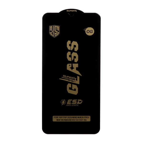 محافظ صفحه نمایش شیشه ای درجه یک Full Cover Super X OG - ESD OVOG مدل Huawei Y6P / Y6P 2020