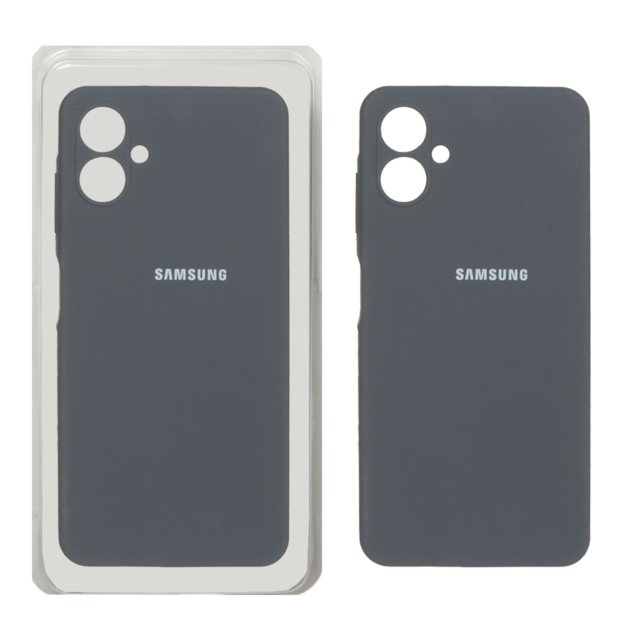 قاب سیلیکونی پاک کنی محافظ لنزدار اورجینال Samsung Galaxy A06 - خاکستری (پک اصلی)