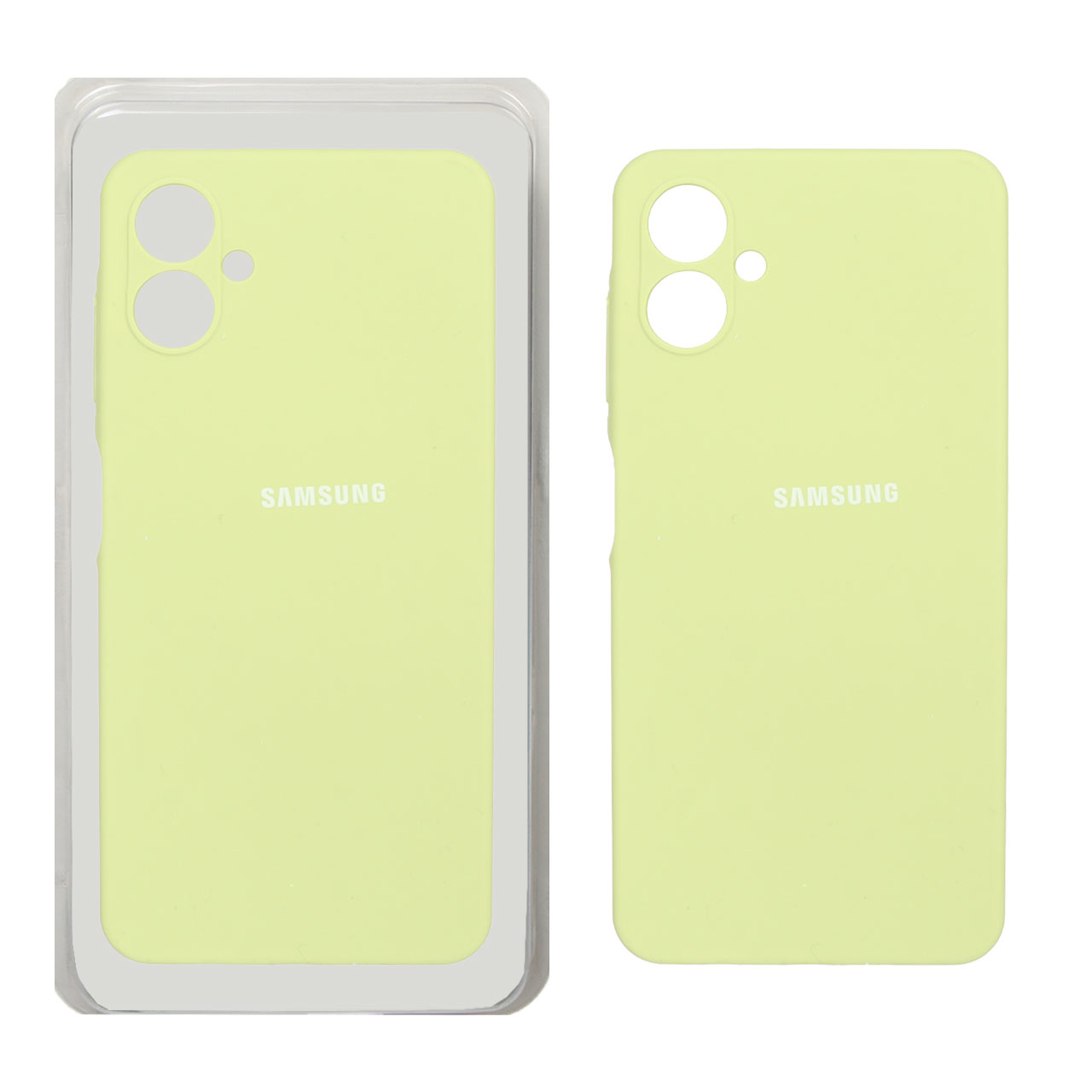 قاب سیلیکونی پاک کنی محافظ لنزدار اورجینال Samsung Galaxy A06 - سبز روشن (پک اصلی)