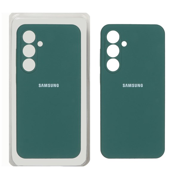 قاب سیلیکونی پاک کنی محافظ لنزدار اورجینال Samsung Galaxy S24 FE - سبز تیره (پک اصلی)
