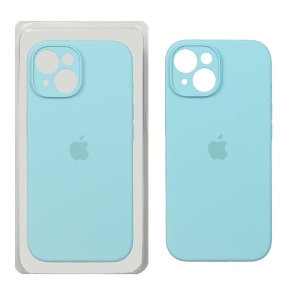 قاب سیلیکونی پاک کنی محافظ لنزدار اورجینال Apple iPhone 15 - سبزآبی (پک اصلی)