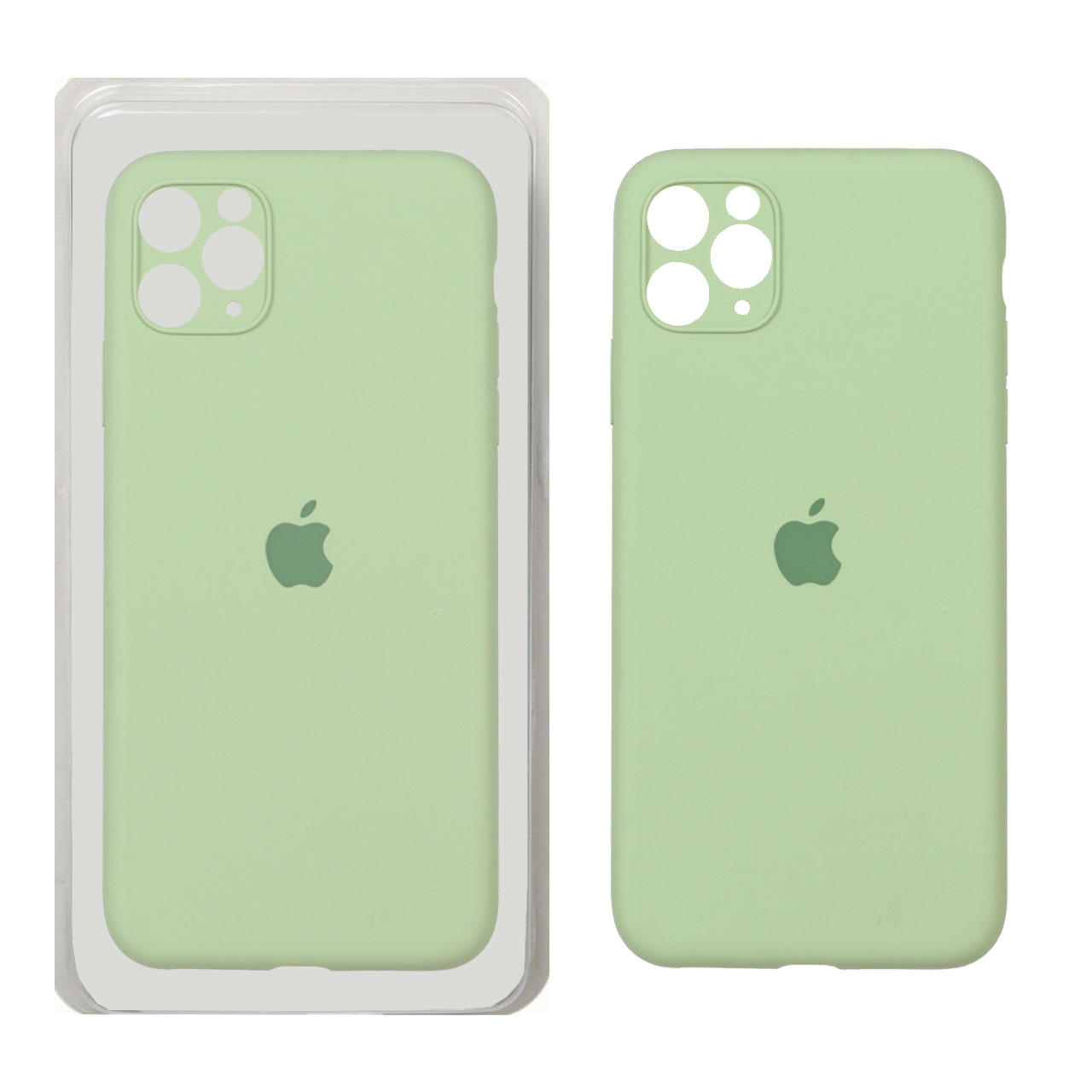 قاب سیلیکونی پاک کنی محافظ لنزدار اورجینال Apple iPhone 11 Pro Max - سبز مغز پسته ای (پک اصلی)