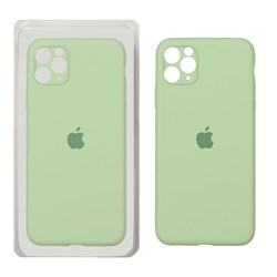 قاب سیلیکونی پاک کنی محافظ لنزدار اورجینال Apple iPhone 11 Pro Max - سبز مغز پسته ای (پک اصلی)