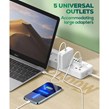 چند راهی 5 خانه ارت دار الدینیو SC5614 با کابل 2 متری + شارژر USB