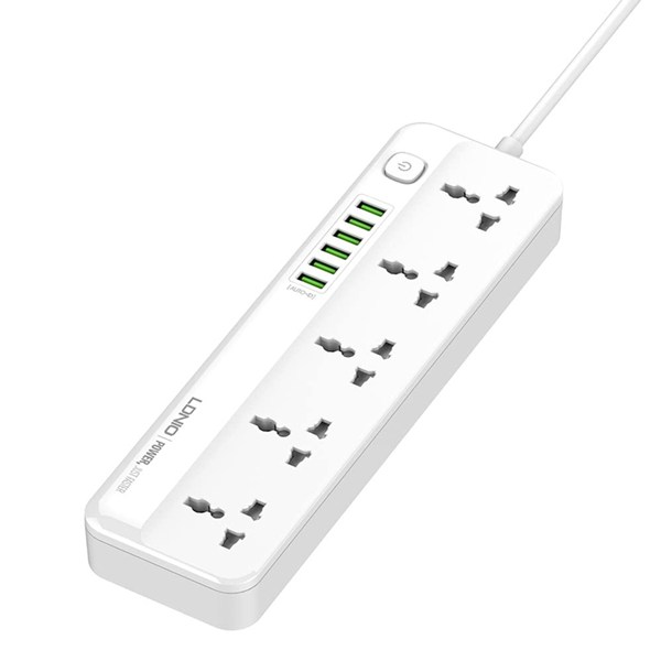 چند راهی 5 خانه ارت دار الدینیو SC5614 با کابل 2 متری + شارژر USB