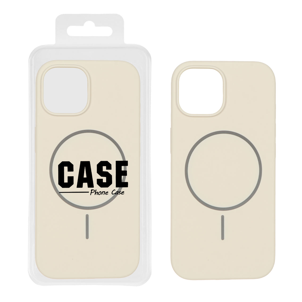 قاب سیلیکونی پاک کنی اورجینال درجه یک Magsafe مدل Apple iPhone 15 / iPhone 14 / iPhone 13 - کرم (پک دار)