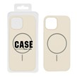 قاب سیلیکونی پاک کنی اورجینال درجه یک Magsafe مدل Apple iPhone 15 / iPhone 14 / iPhone 13 - کرم (پک دار)