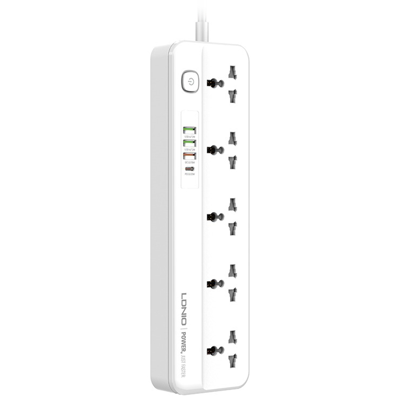 چند راهی 5 خانه الدینیو SC5415 با کابل 2 متری + شارژر USB و Type-C
