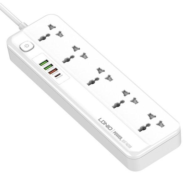 چند راهی 5 خانه الدینیو SC5415 با کابل 2 متری + شارژر USB و Type-C
