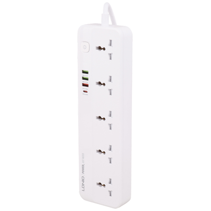 چند راهی 5 خانه الدینیو SC5415 با کابل 2 متری + شارژر USB و Type-C