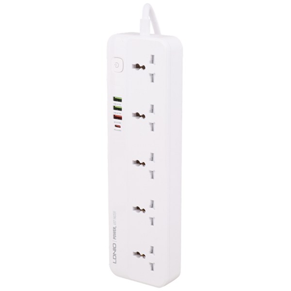 چند راهی 5 خانه الدینیو SC5415 با کابل 2 متری + شارژر USB و Type-C