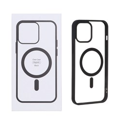 قاب شفاف Apple iPhone 15 / iPhone 14 / iPhone 13 با قابلیت شارژ MagSafe - مشکی (پک دار)