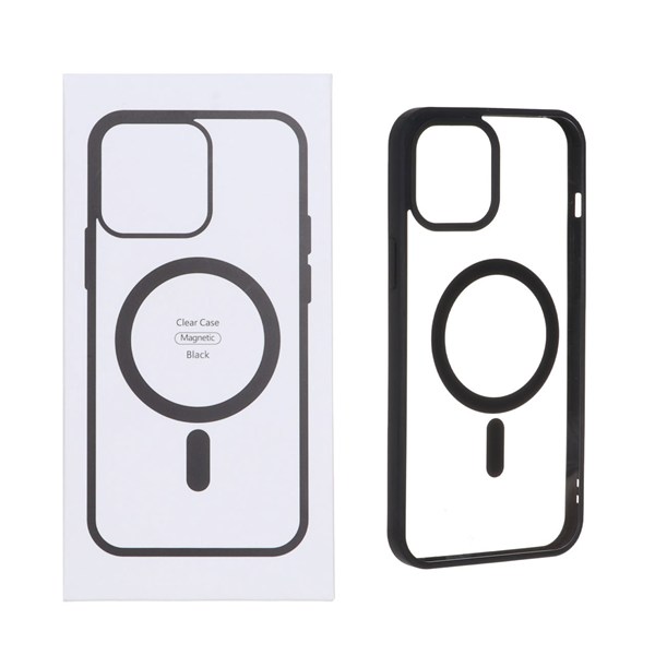 قاب شفاف Apple iPhone 15 / iPhone 14 / iPhone 13 با قابلیت شارژ MagSafe - مشکی (پک دار)