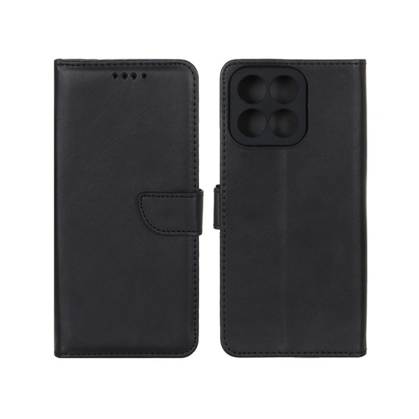 کیف چرمی موبایل مگنتی محافظ لنزدار Honor X7c - مشکی