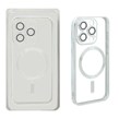 قاب اورجینال الکترواستاتیک Magsafe لنز گلس دار Apple iPhone 15 Pro - نقره ای (پک دار)