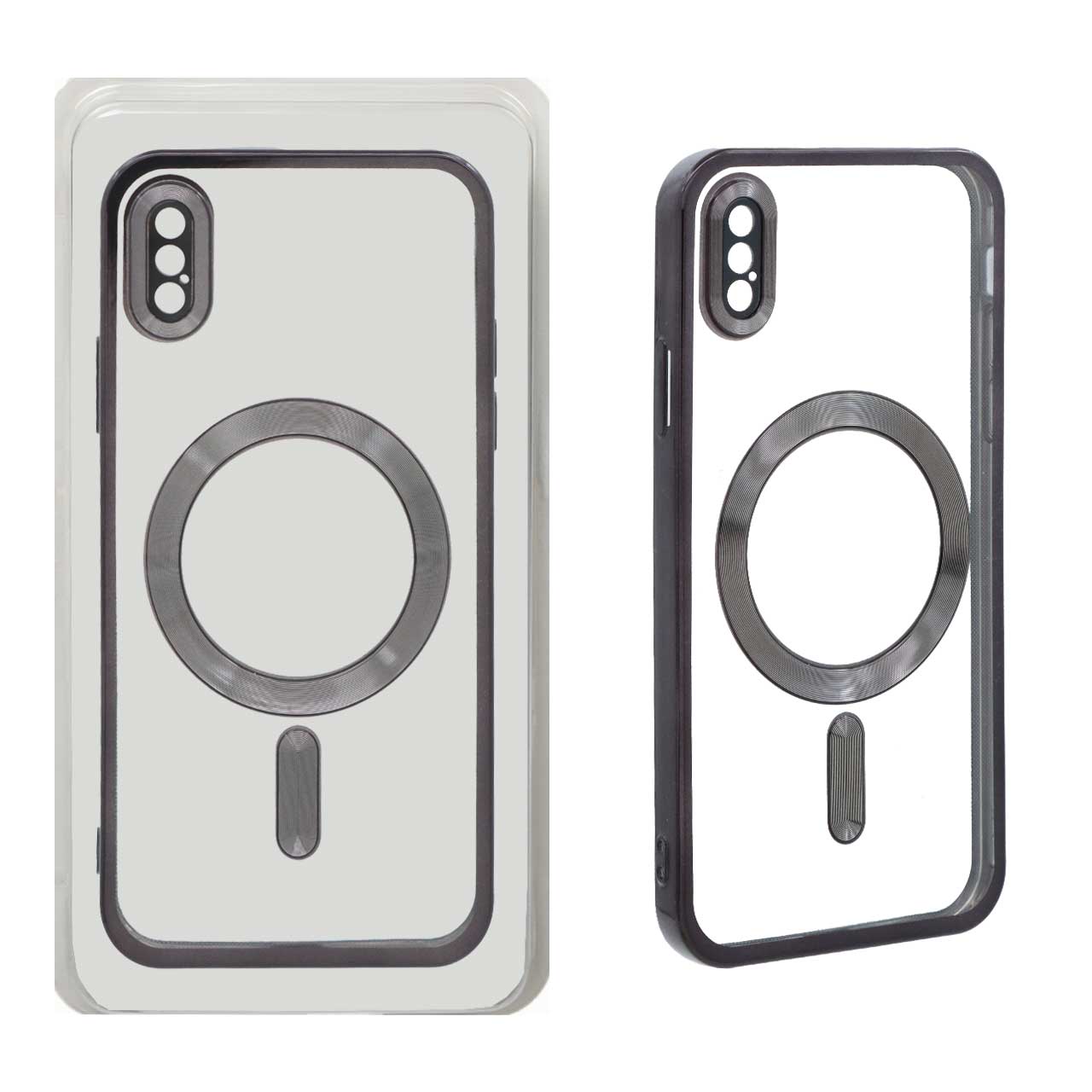 قاب اورجینال الکترواستاتیک Magsafe لنز گلس دار Apple iPhone X / iPhone XS - مشکی (پک دار)