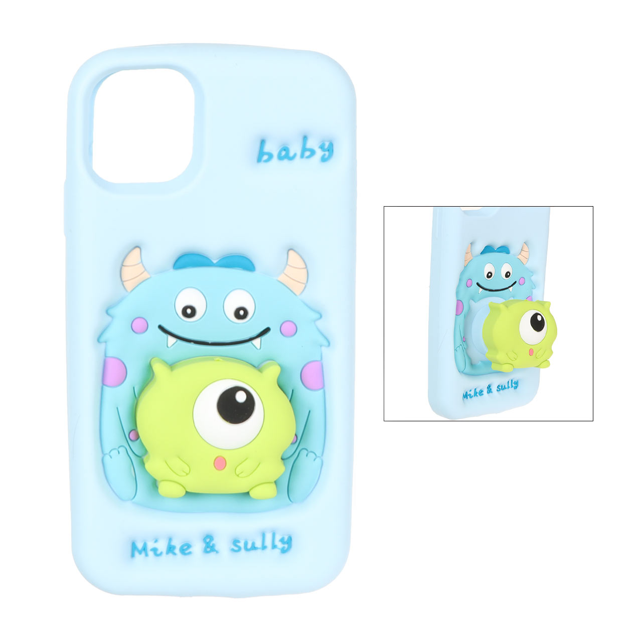 قاب سیلیکونی Mike & Sully استندشو Apple iPhone 11 - آبی