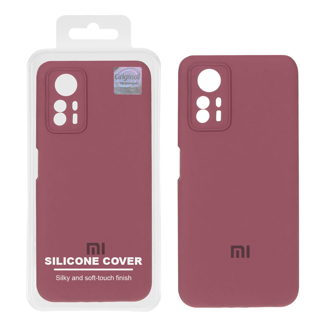 قاب سیلیکونی پاک کنی اورجینال Master Quality مدل Xiaomi Redmi Note 12S - زرشکی (پک دار)