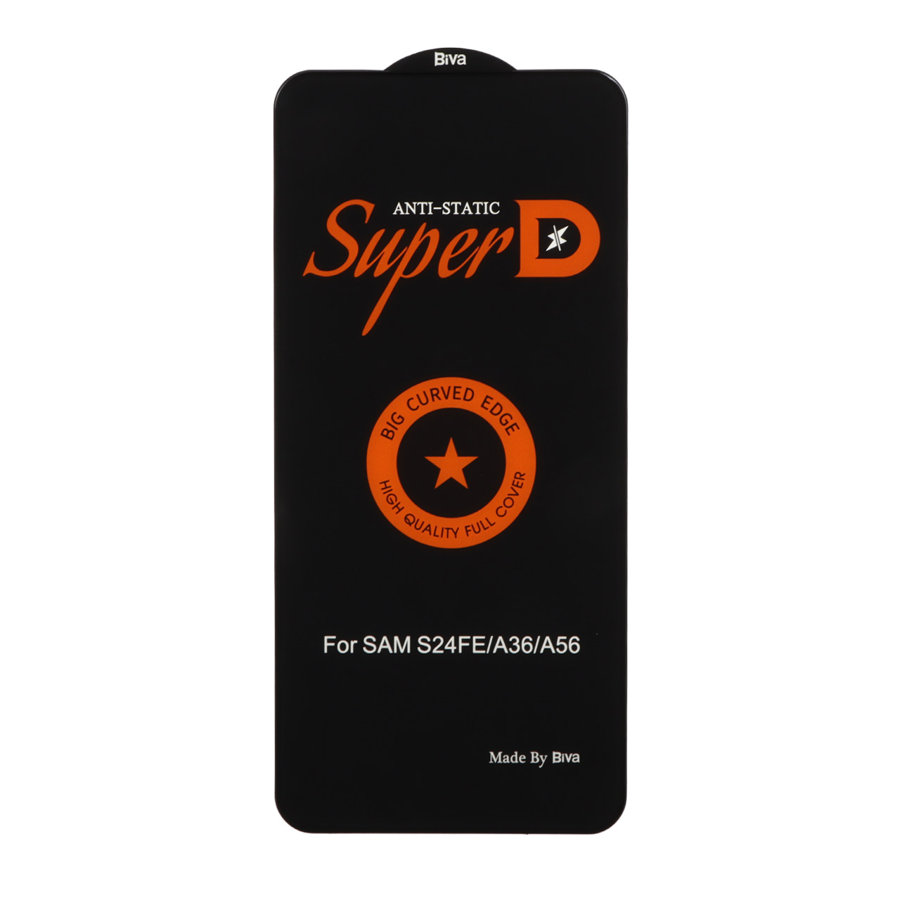 محافظ صفحه نمایش شیشه ای Samsung Galaxy S25 FE / S24 FE / A57 / A37 / A56 / A36 - Full Cover Super D Biva - مشکی (بدون پک)