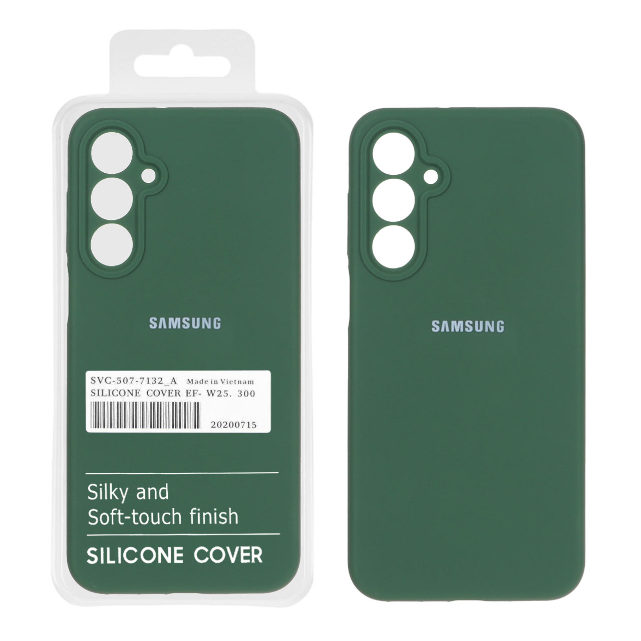 قاب سیلیکونی پاک کنی اورجینال درجه یک Samsung Galaxy A16 - سبز تیره (پک دار)