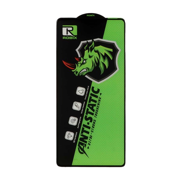 محافظ صفحه نمایش شیشه ای Full Cover Robix Anti Static ESD مدل Xiaomi Redmi Note 14S / Note 13 Pro 4G / Poco M6 Pro 4G