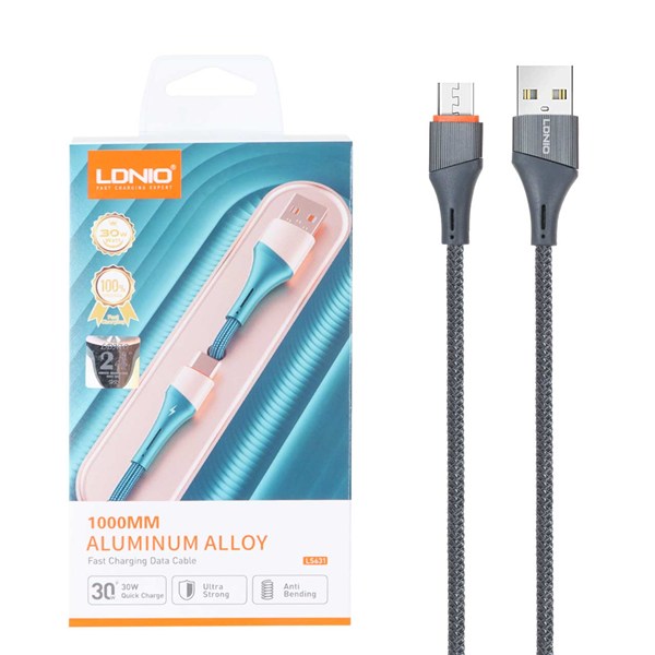 کابل شارژ فست اندروید LDNIO مدل LS631 - خاکستری