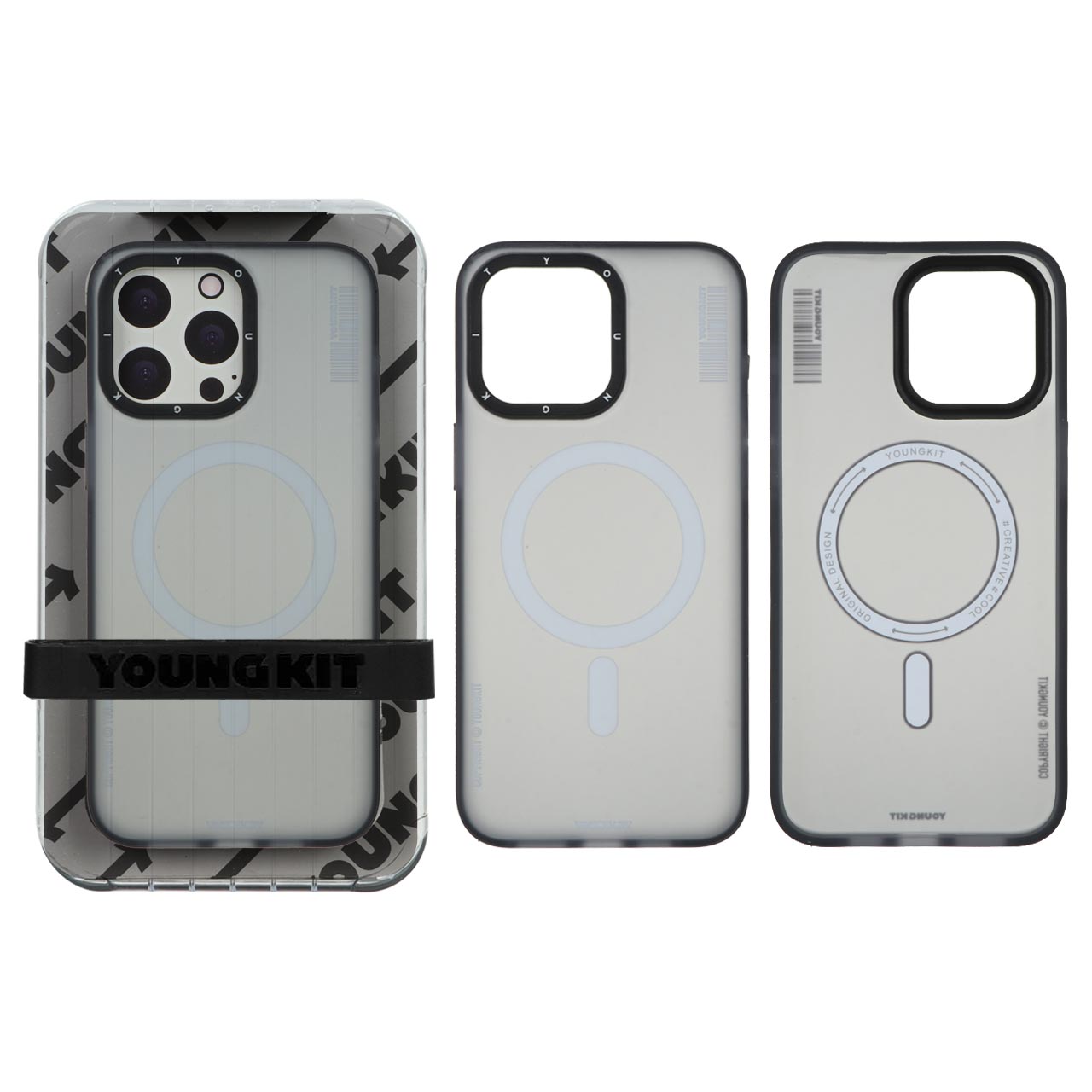 قاب اورجینال YoungKit Magsafe مات مدل Apple iPhone 15 Pro Max - ذغالی (پک اصلی)