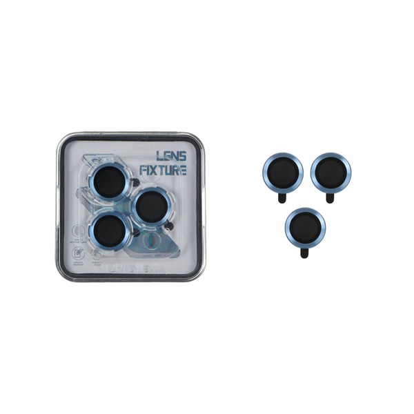 محافظ لنز رینگی اورجینال Lens Fixture شابلون دار Apple iPhone 13 / iPhone 13 mini / iPhone 12 pro max - آبی (پک دار)