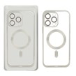 قاب اورجینال الکترواستاتیک Magsafe لنز گلس دار Apple iPhone 14 Pro Max - نقره ای (پک دار)