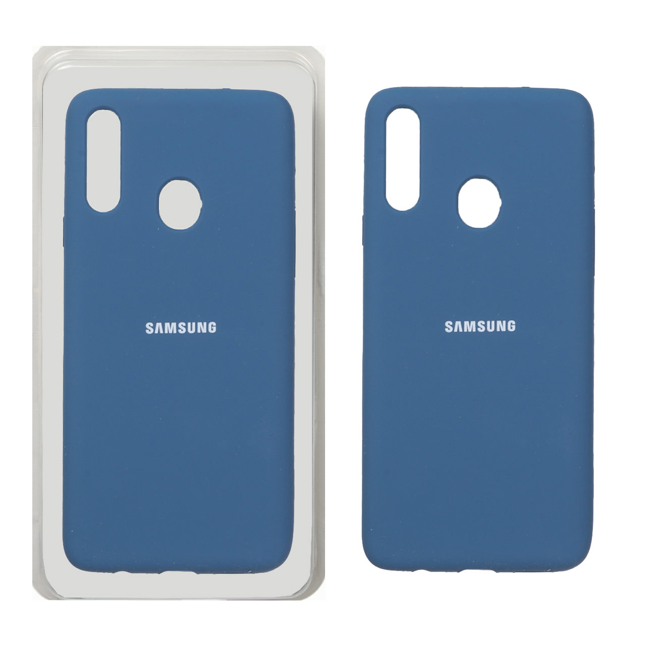 قاب سیلیکونی پاک کنی اورجینال Samsung Galaxy A20s - آبی تیره (پک اصلی)