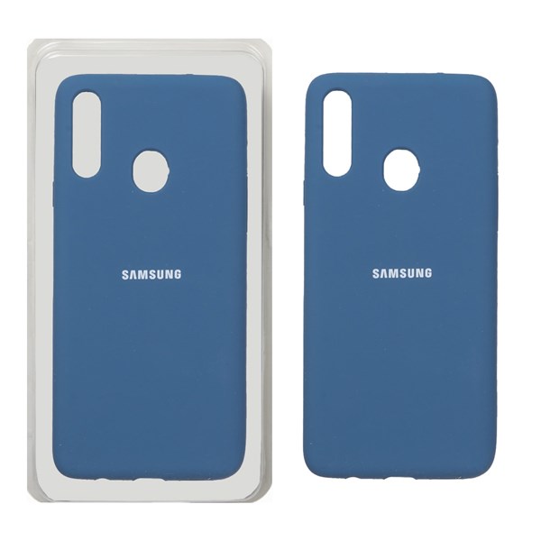 قاب سیلیکونی پاک کنی اورجینال Samsung Galaxy A20s - آبی تیره (پک اصلی)