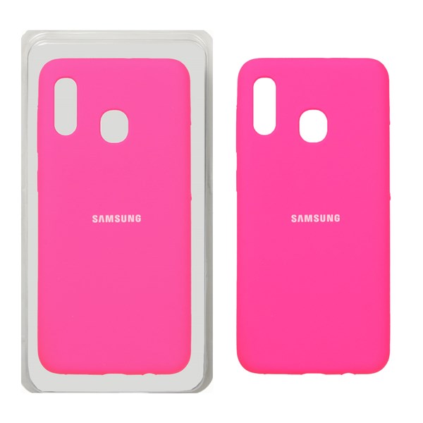 قاب سیلیکونی پاک کنی اورجینال Samsung Galaxy A30 / A20 - صورتی فانتزی (پک اصلی)