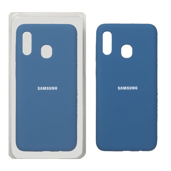 قاب سیلیکونی پاک کنی اورجینال Samsung Galaxy A30 / A20 - آبی تیره (پک اصلی)