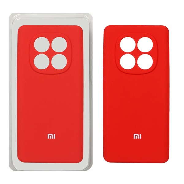قاب سیلیکونی پاک کنی محافظ لنزدار اورجینال Xiaomi Redmi Note 14 Pro 4G - قرمز (پک اصلی)