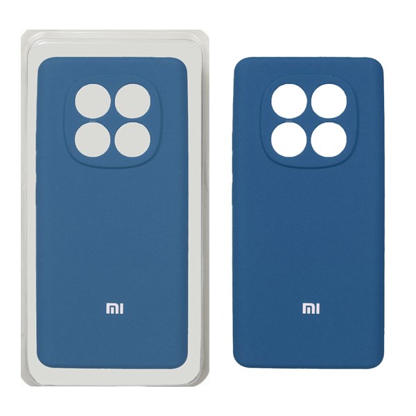 قاب سیلیکونی پاک کنی محافظ لنزدار اورجینال Xiaomi Redmi Note 14 Pro 4G - آبی تیره (پک اصلی)