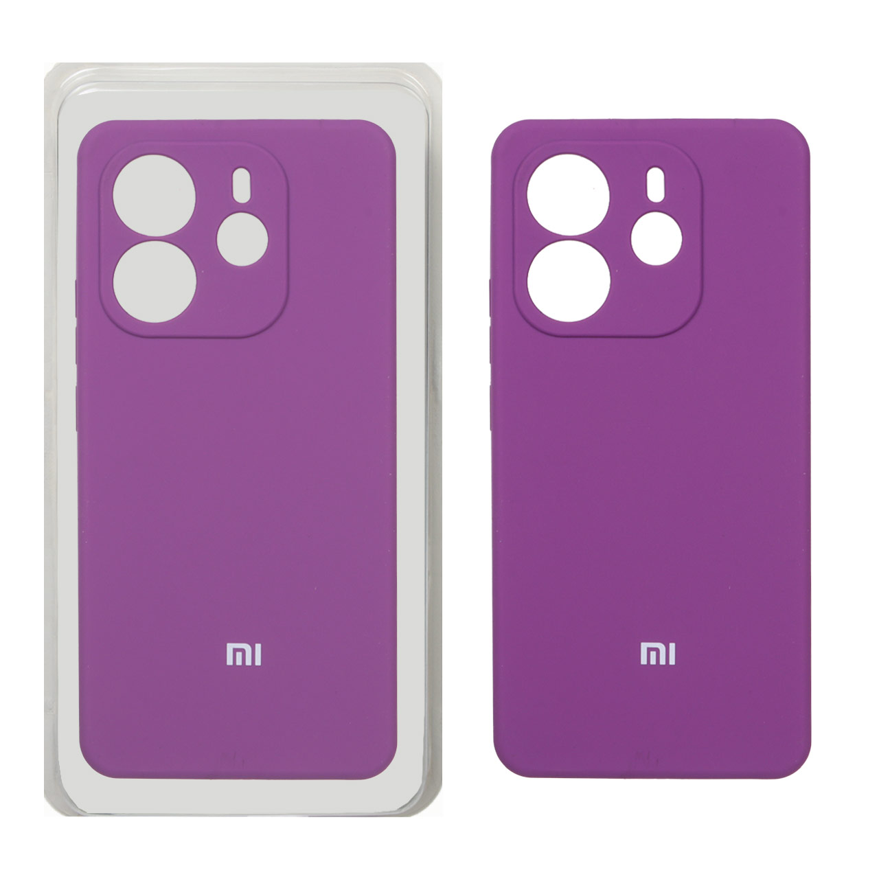 قاب سیلیکونی پاک کنی محافظ لنزدار اورجینال Xiaomi Redmi Note 14 4G - ارغوانی (پک اصلی)