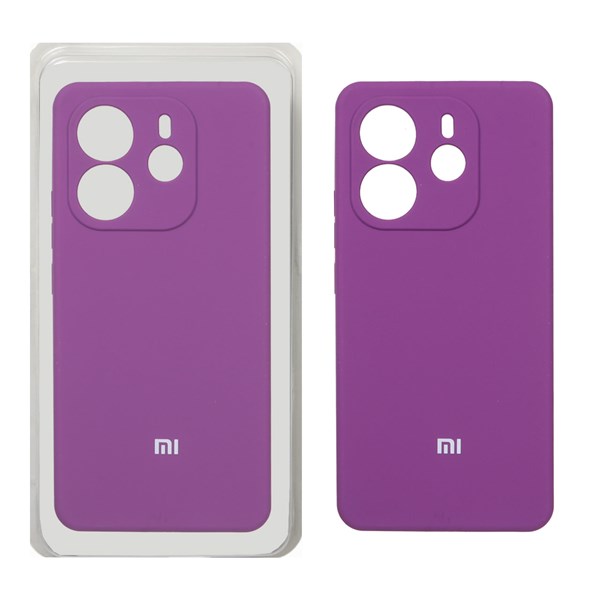 قاب سیلیکونی پاک کنی محافظ لنزدار اورجینال Xiaomi Redmi Note 14 4G - ارغوانی (پک اصلی)