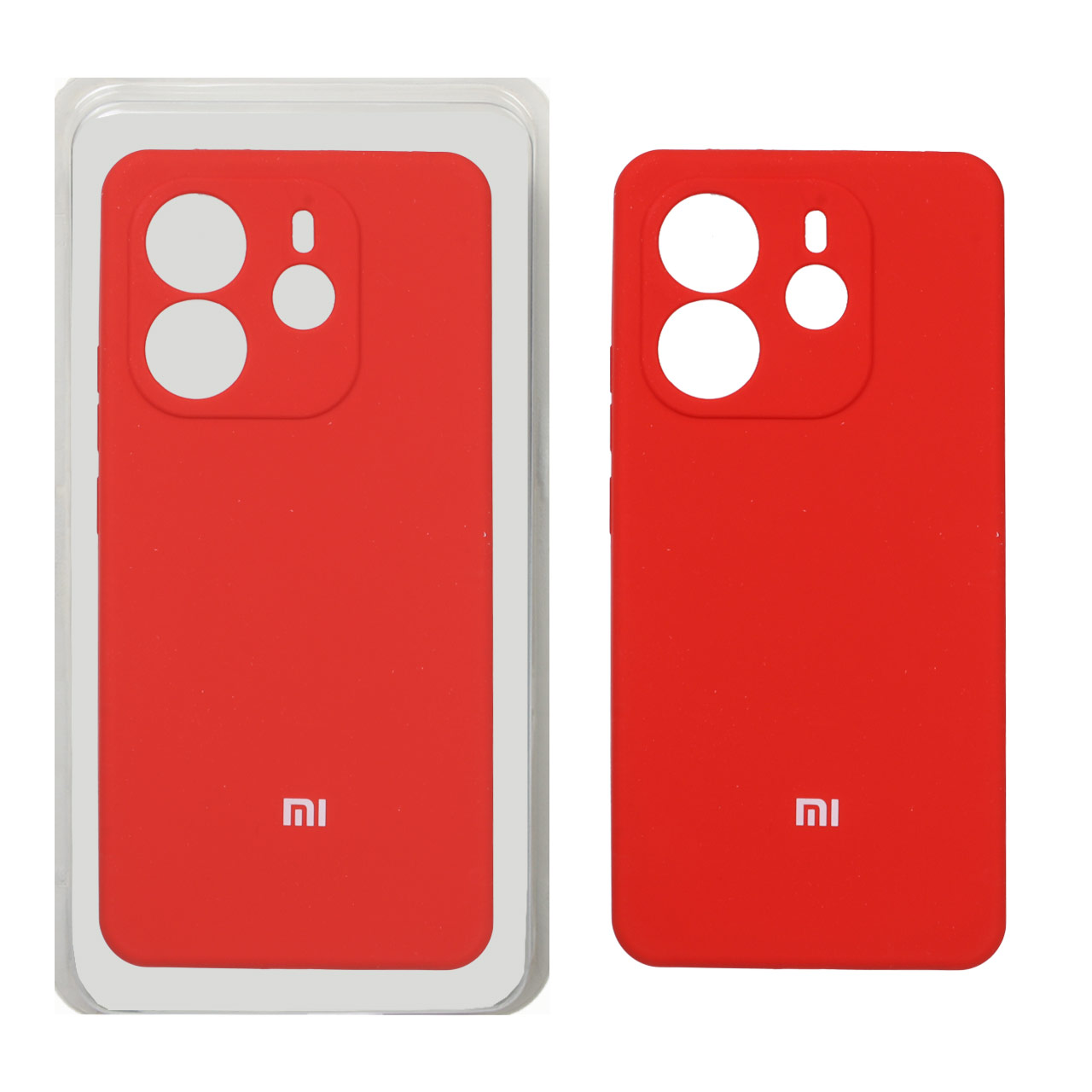قاب سیلیکونی پاک کنی محافظ لنزدار اورجینال Xiaomi Redmi Note 14 4G - قرمز (پک اصلی)