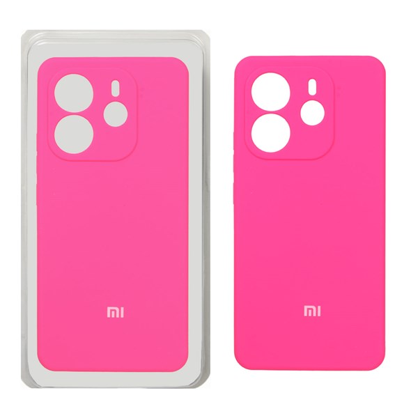 قاب سیلیکونی پاک کنی محافظ لنزدار اورجینال Xiaomi Redmi Note 14 4G - صورتی فانتزی (پک اصلی)