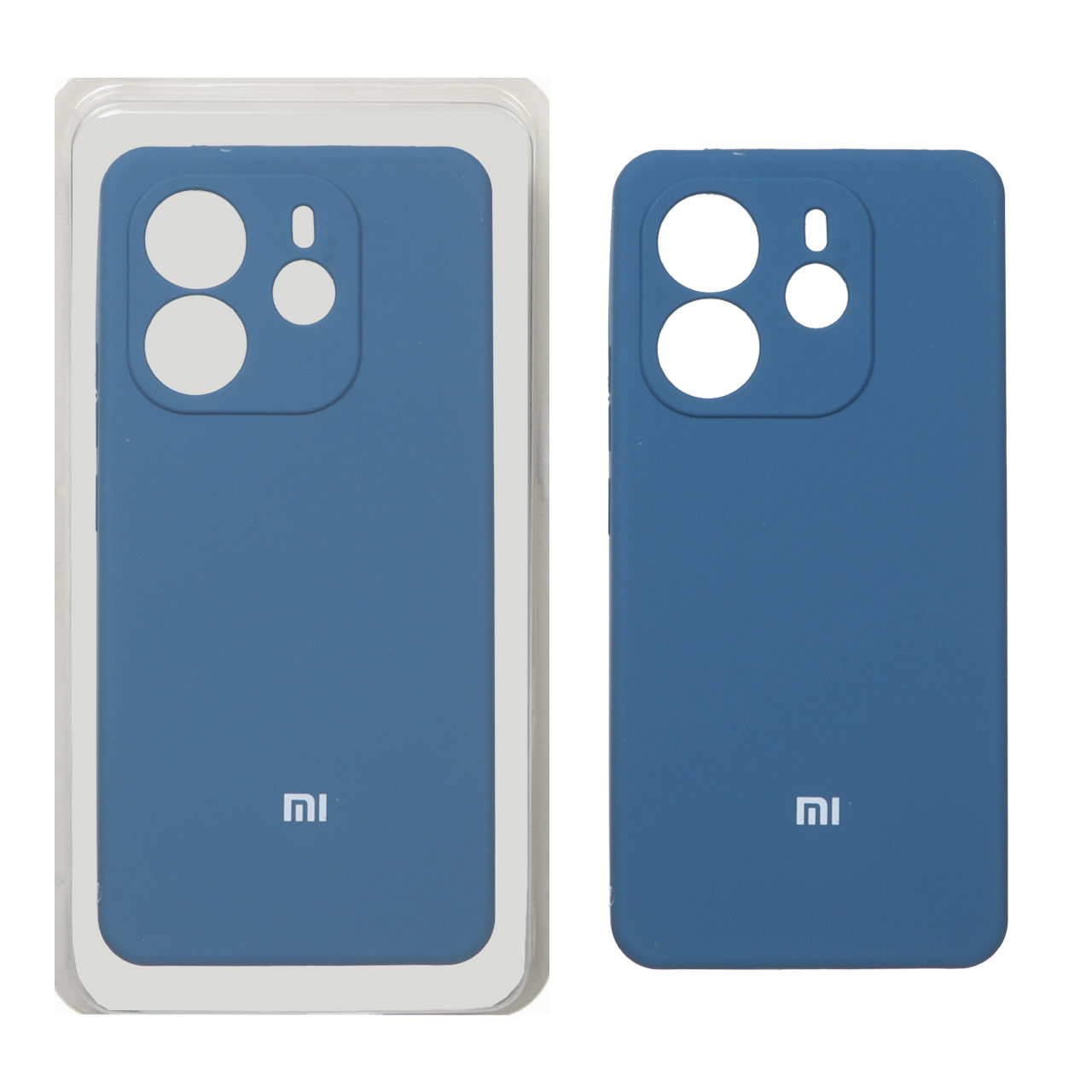 قاب سیلیکونی پاک کنی محافظ لنزدار اورجینال Xiaomi Redmi Note 14 4G - آبی تیره (پک اصلی)