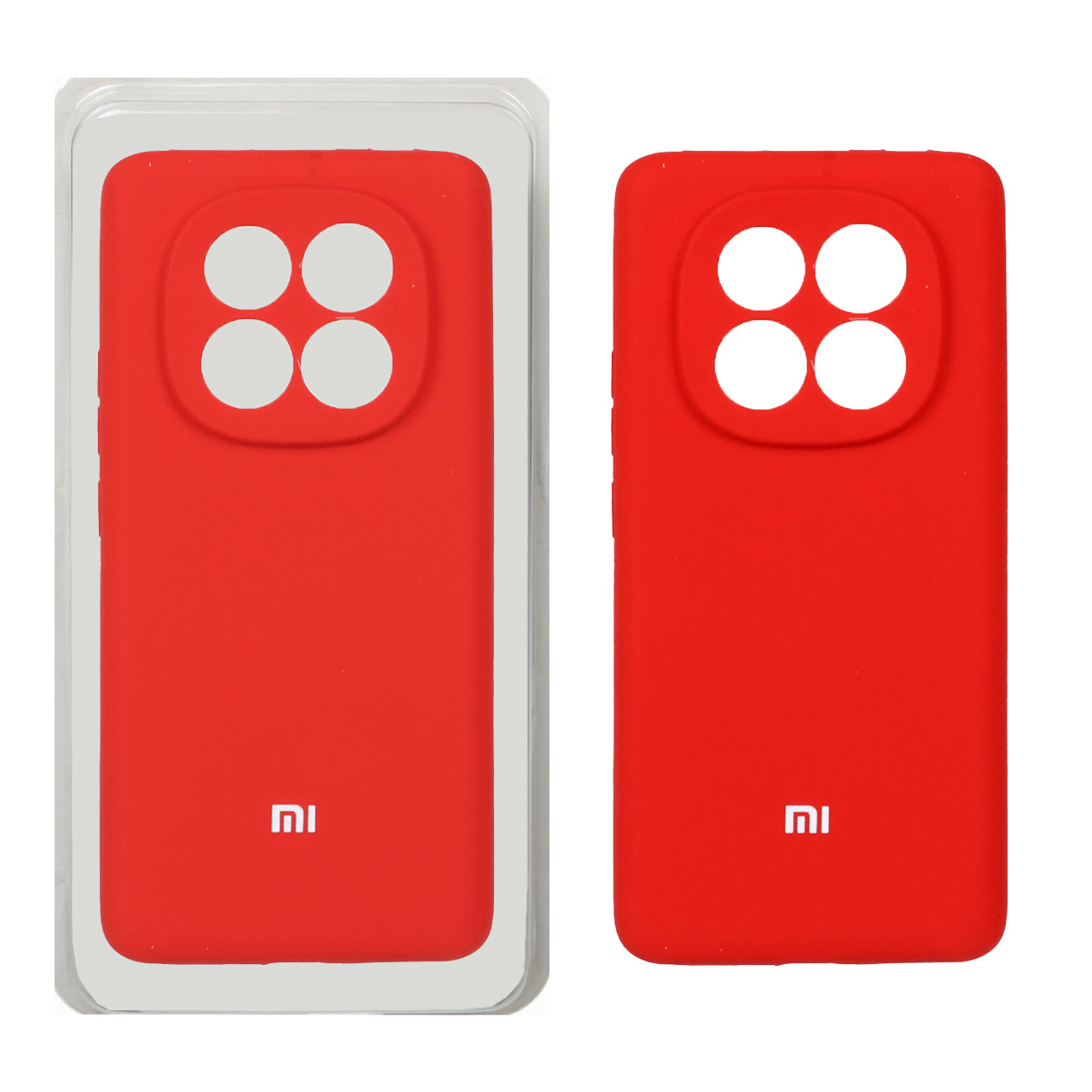 قاب سیلیکونی پاک کنی محافظ لنزدار اورجینال Xiaomi Redmi Note 14 Pro Plus 5G - قرمز (پک اصلی)