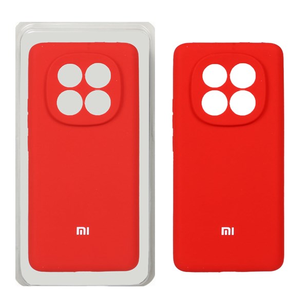 قاب سیلیکونی پاک کنی محافظ لنزدار اورجینال Xiaomi Redmi Note 14 Pro Plus 5G - قرمز (پک اصلی)