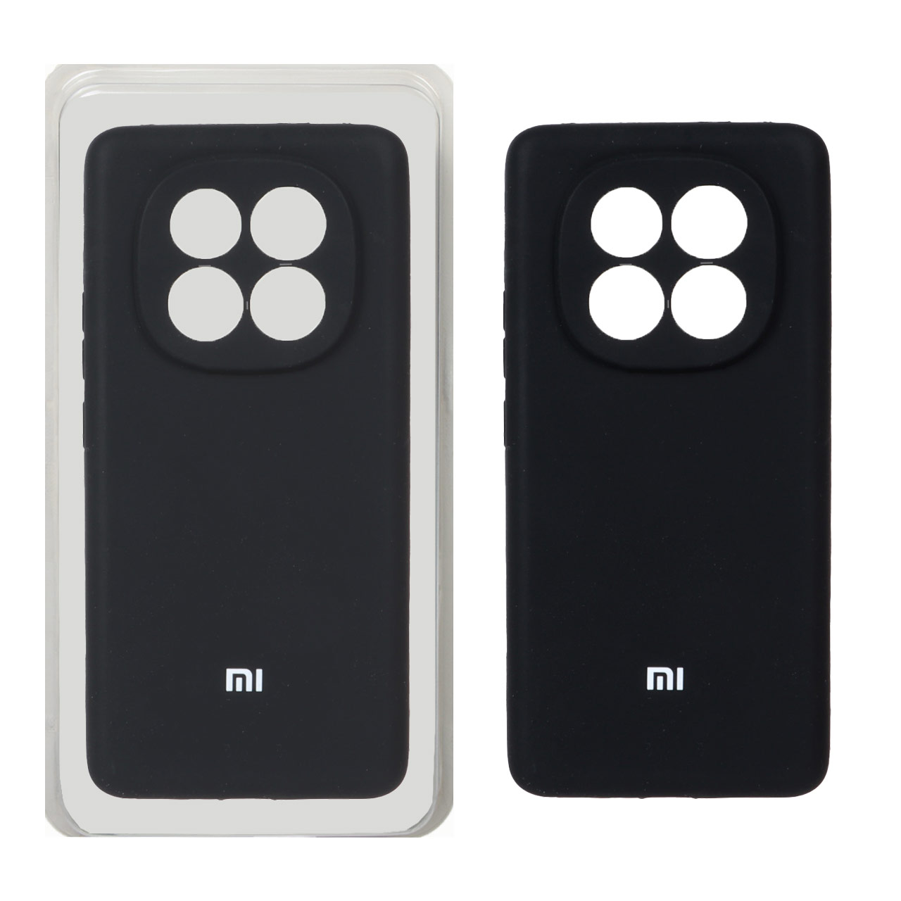 قاب سیلیکونی پاک کنی محافظ لنزدار اورجینال Xiaomi Redmi Note 14 Pro Plus 5G - مشکی (پک اصلی)
