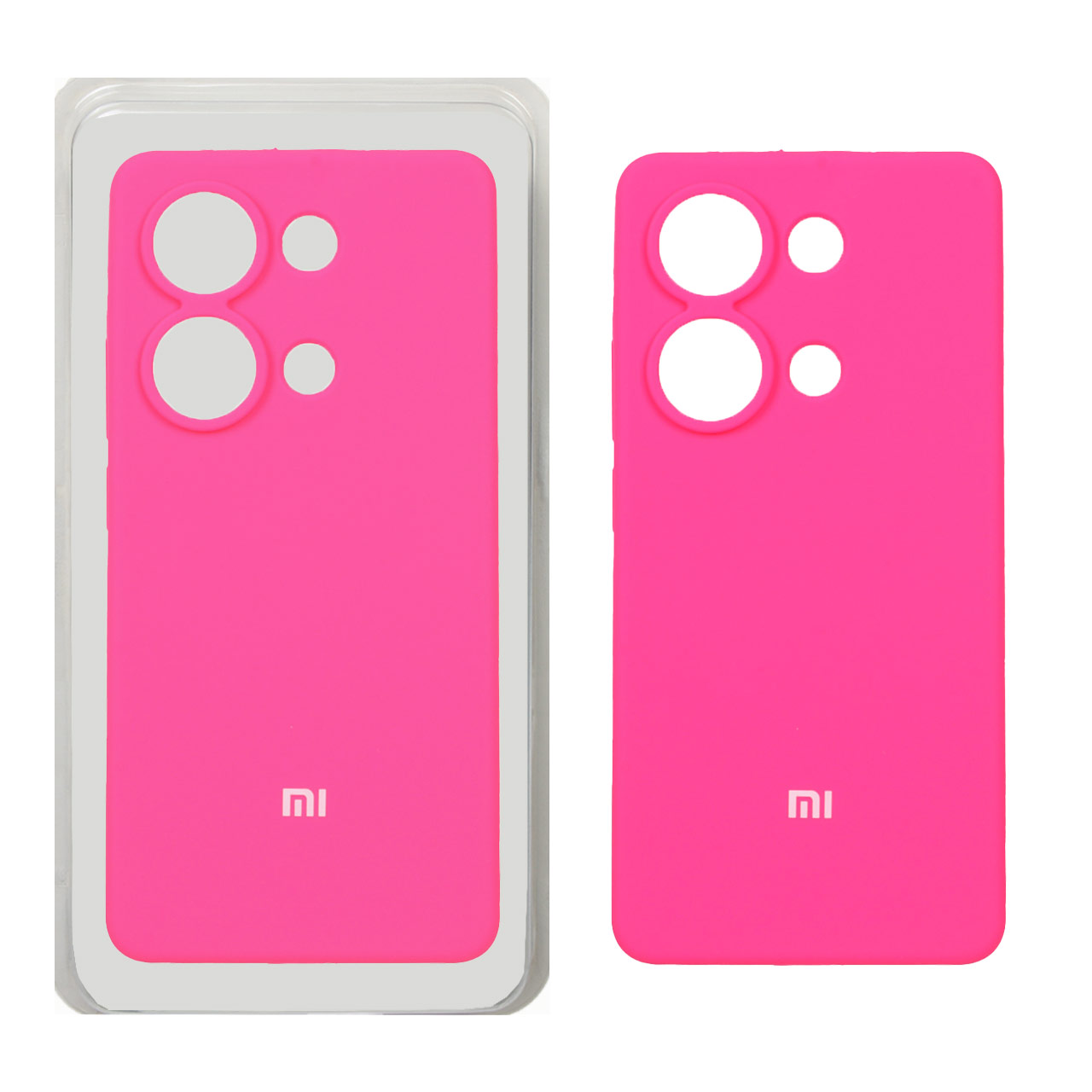 قاب سیلیکونی پاک کنی محافظ لنزدار اورجینال Xiaomi Redmi Note 14S / Note 13 Pro 4G / Poco M6 Pro 4G - صورتی فانتزی (پک اصلی)