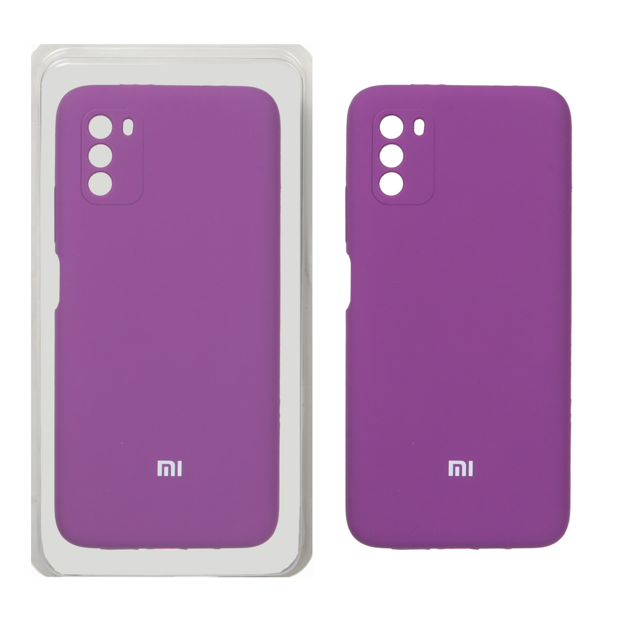 قاب سیلیکونی پاک کنی محافظ لنزدار اورجینال Xiaomi Poco M3 - ارغوانی (پک اصلی)