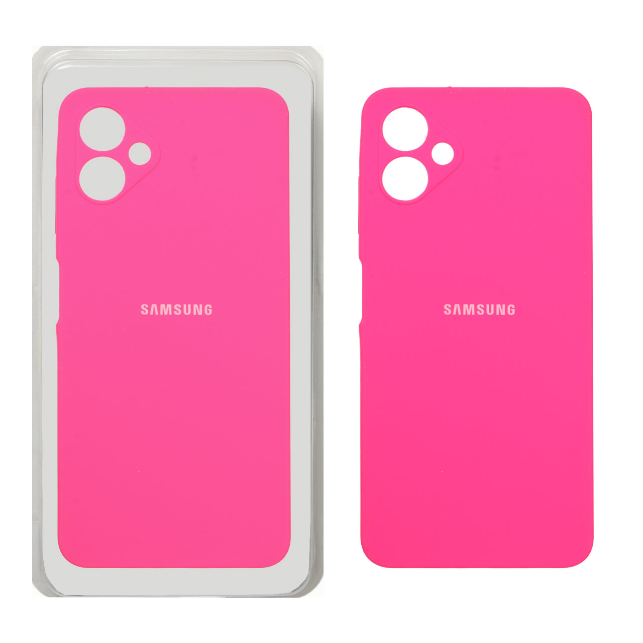 قاب سیلیکونی پاک کنی محافظ لنزدار اورجینال Samsung Galaxy A06 - صورتی فانتزی (پک اصلی)