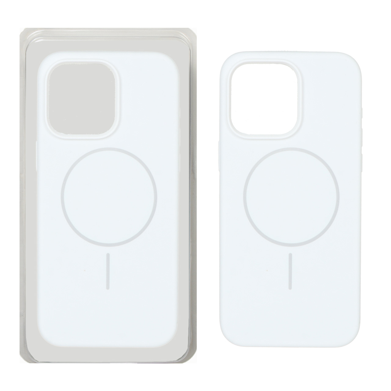 قاب سیلیکونی پاک کنی اورجینال Magsafe مدل Apple iPhone 15 Pro Max - سفید (پک دار)